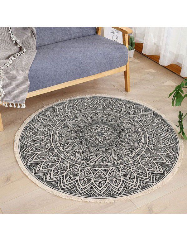 Round Floor Mat Bedside Living Room Decorative Carpet Round Computer Chair Cushion Corner Chair Cushion Basket Carpet Thin