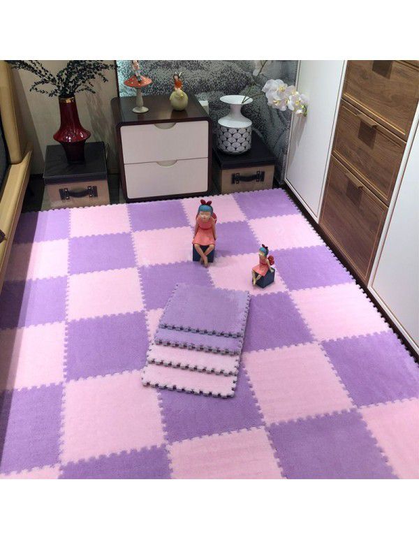 Wholesale carpets Bedrooms are fully covered with plush mats Splicing carpets Girls' rooms Jigsaw floor mats are fully covered with foam mats