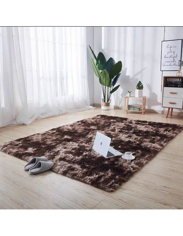 Cross border wholesale gradual color tie dye carpet plush simple living room bedroom bedside carpet office Nordic carpet