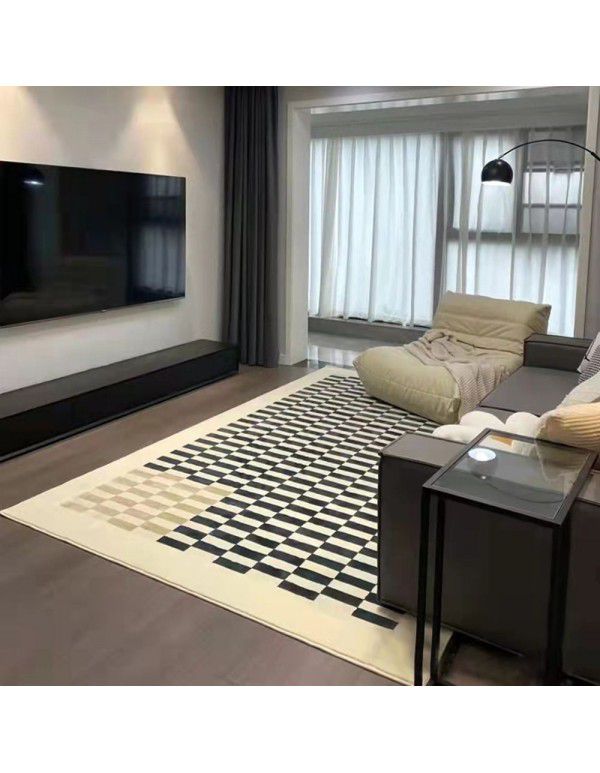 Luxury living room is fully covered with cashmere carpet, fashionable checkerboard carpet, household tatami bedroom, bedside mat